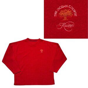 VTG 90s GEAR for‎ Sports The Ocean Course Kiawah Red Fleece Mens M Golf Preppy
